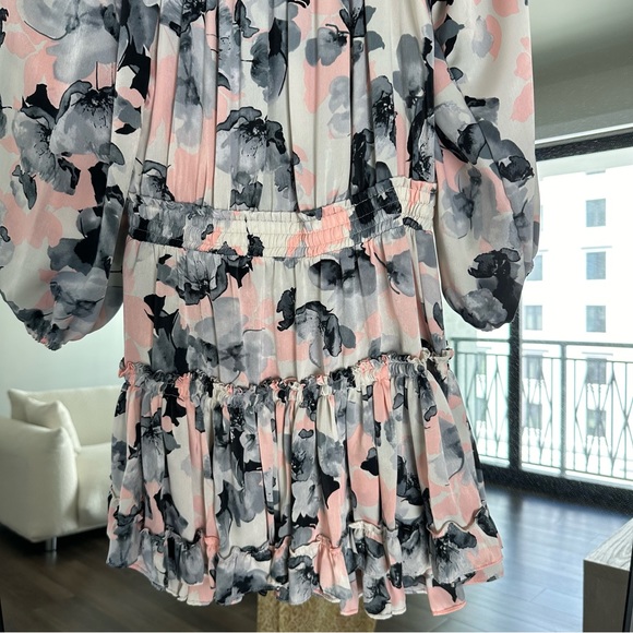 Revolve MISA Los Angeles Freesia Off-the-Shoulder Dress - Watercolor Floral - Picture 12 of 12